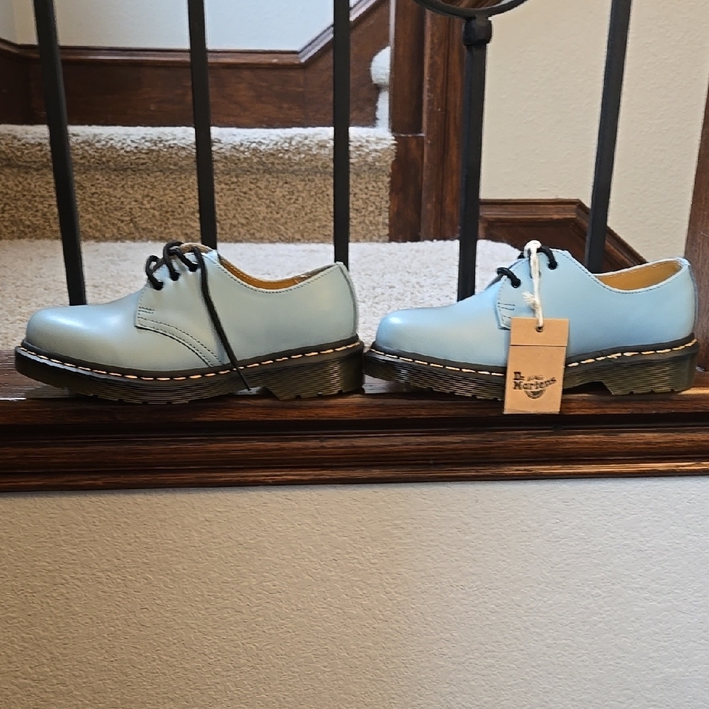 Dr. Martens Kids Blue Leather Shoes